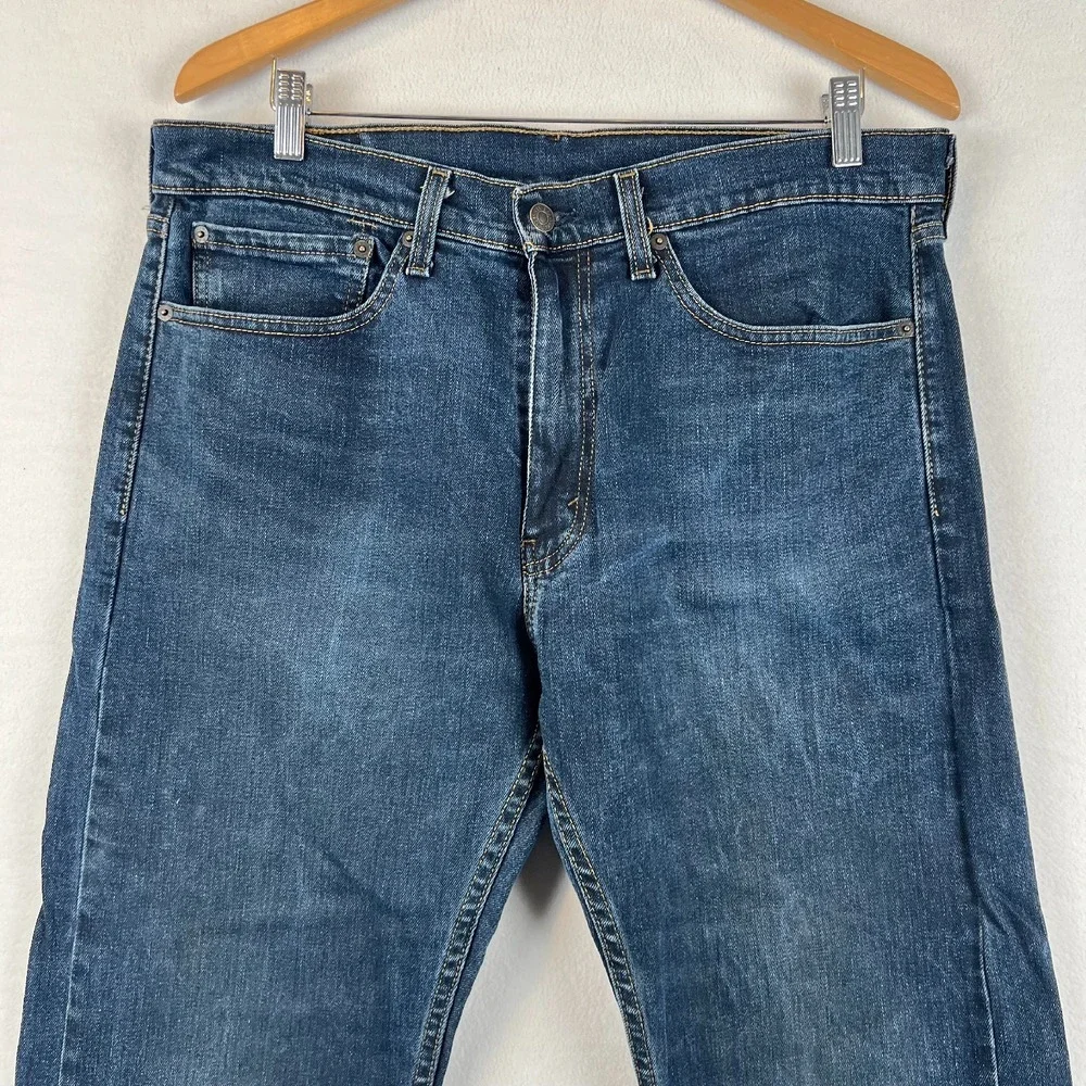 Levis 505 Jeans‎ Mens 34x30 Regular Fit Dark Wash Denim Pants Classic